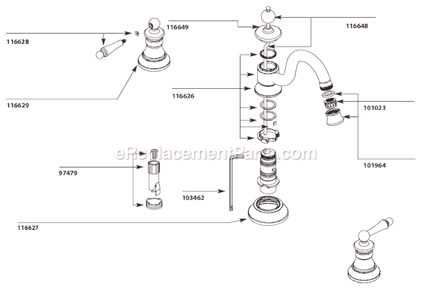 Moen TS418 Bathroom Faucet Page A Diagram