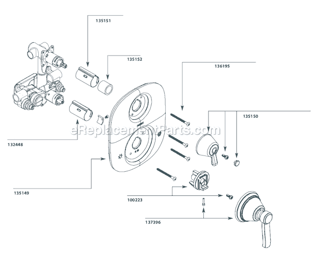 Moen TS4211 Tub and Shower Faucet Page A Diagram