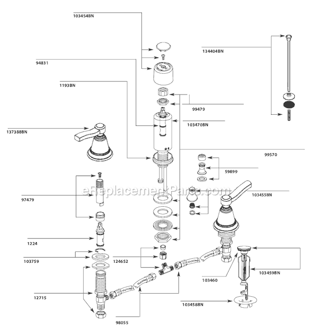 Moen TS5285BN Bathroom Bidet Page A Diagram