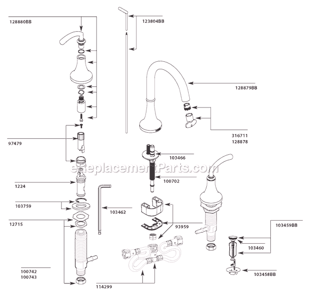 Moen TS6520BB Bathroom Faucet Page A Diagram