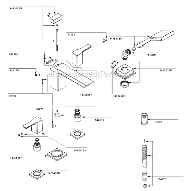 Moen TS904BN Tub and Shower Faucet Page A Diagram