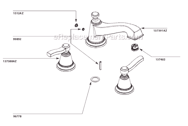 Moen TS923AZ Tub and Shower Faucet Page A Diagram