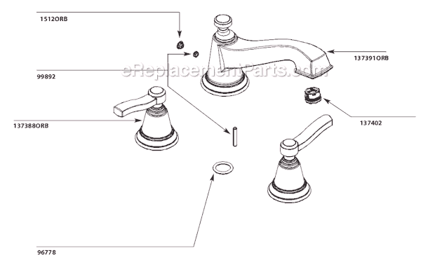 Moen TS923ORB Tub and Shower Faucet Page A Diagram