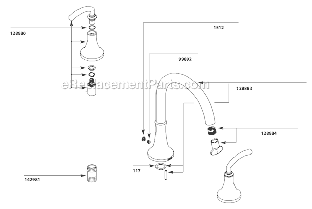 Moen TS963 Tub and Shower Faucet Page A Diagram