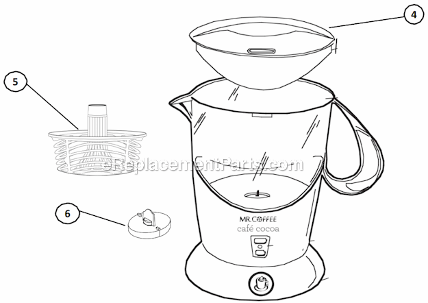Mr. Coffee BVMC-HC5 Hot Cocoa Maker Page A Diagram