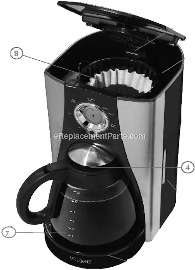 Mr. Coffee BVMC-LMX27 Coffee Maker Page A Diagram
