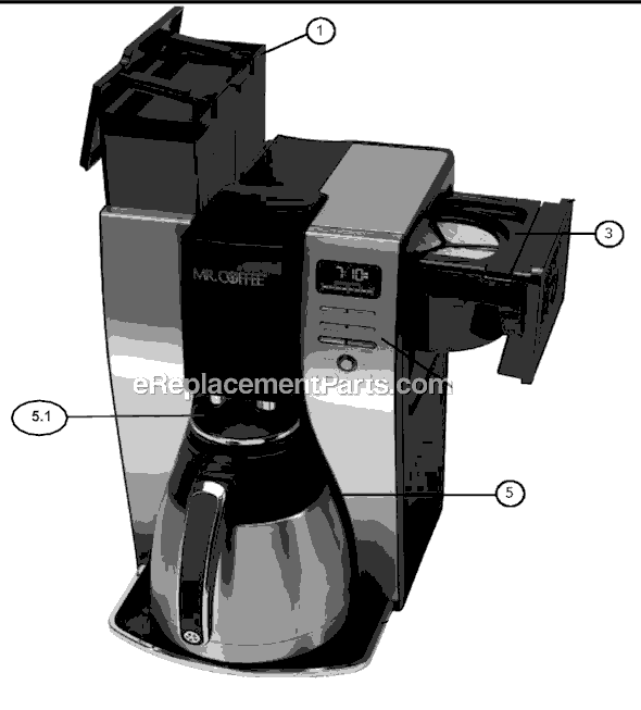 Mr. Coffee BVMC-PSTX95 Coffee Maker Page A Diagram