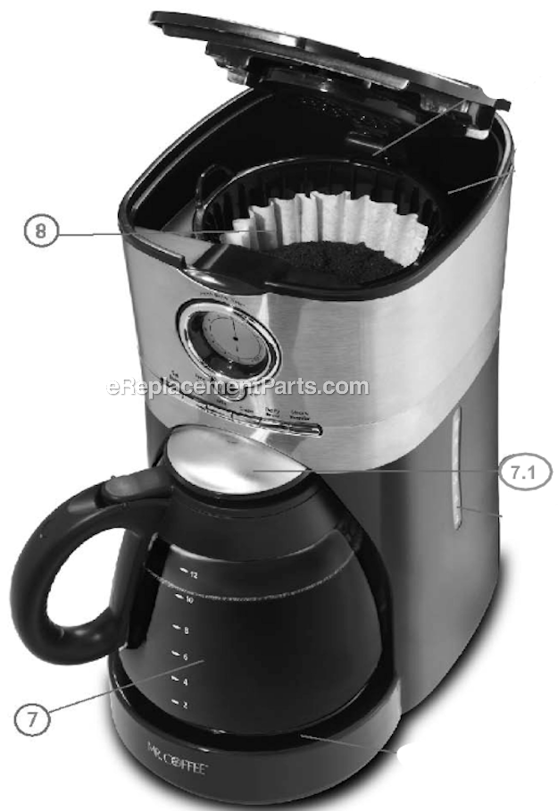 Mr. Coffee BVMC-VMX33 Coffee Maker Page A Diagram