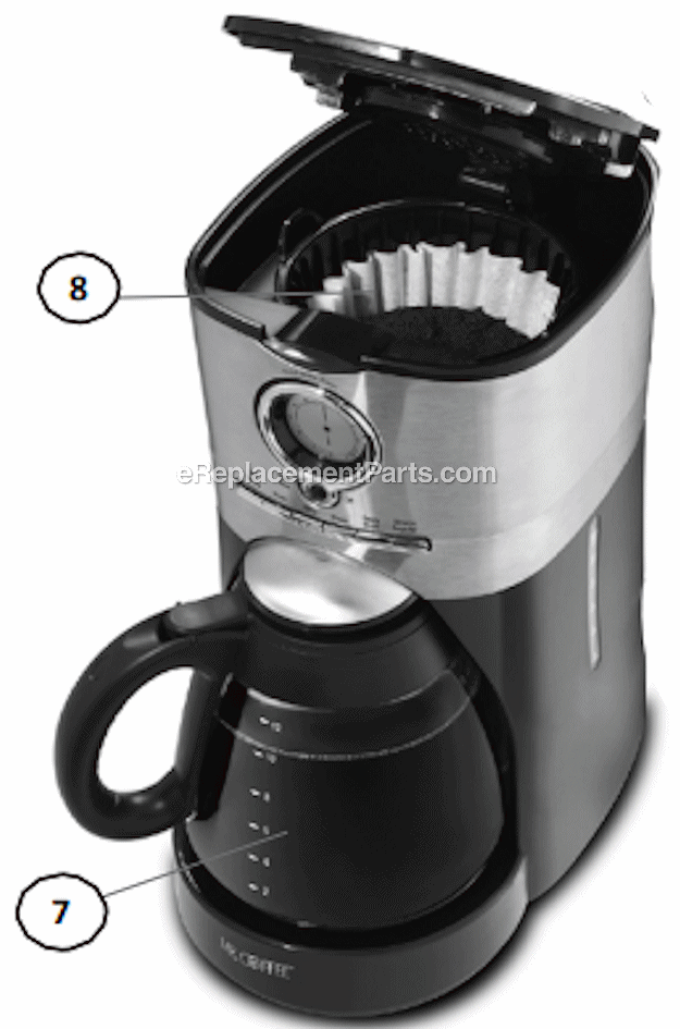 Mr. Coffee BVMC-VMX36 Coffee Maker 12 Cups Page A Diagram