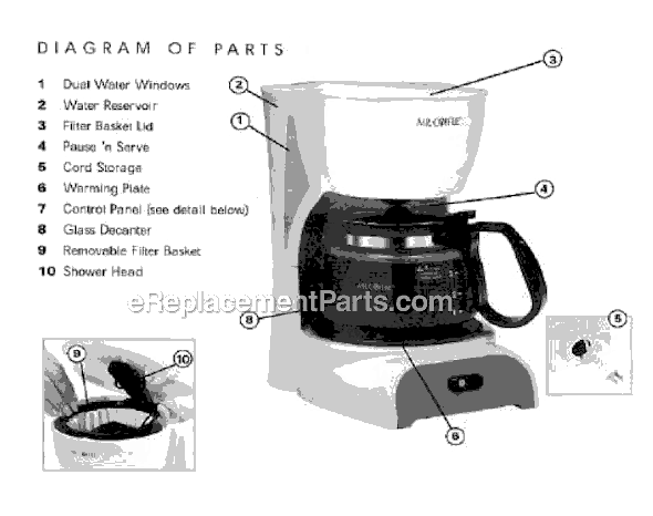 Mr. Coffee DR4 Coffee Maker Page A Diagram
