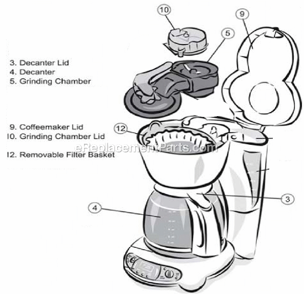 Mr. Coffee GBX25 Coffee Maker Page A Diagram