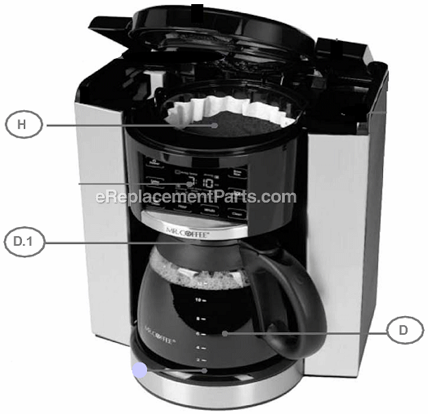 Mr. Coffee LWXSS33 Coffee Maker Page A Diagram