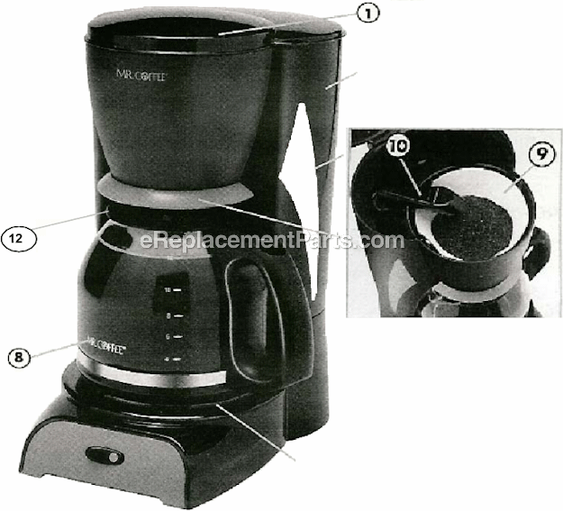 Mr. Coffee RM13 Coffee Maker Page A Diagram