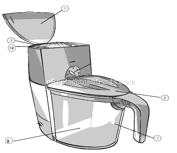 Mr. Coffee TM50P Ice Tea Maker Page A Diagram