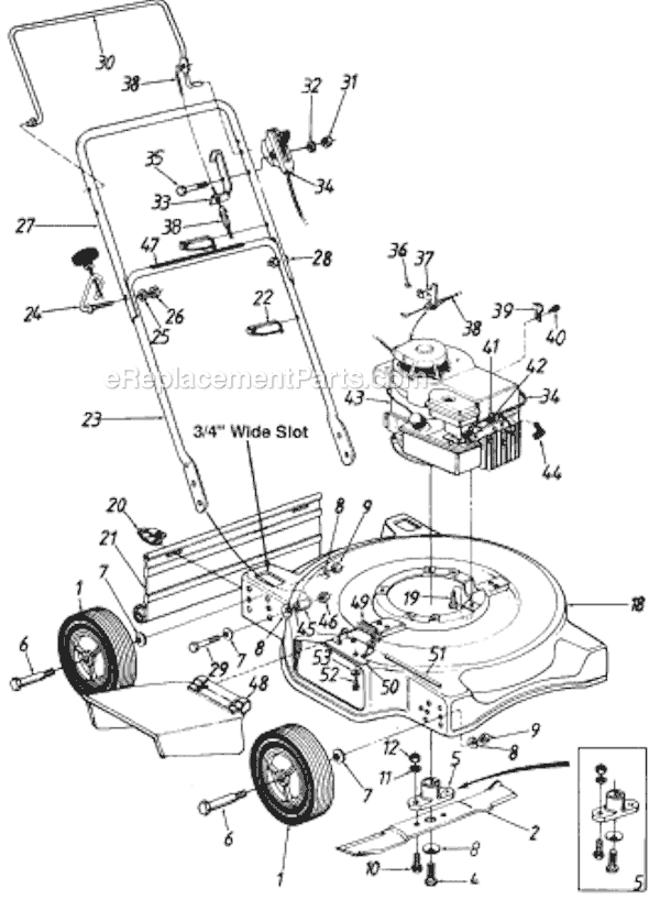 MTD 110-050R033 (71334) (1990) Push Walk-Behind Mower Page A Diagram
