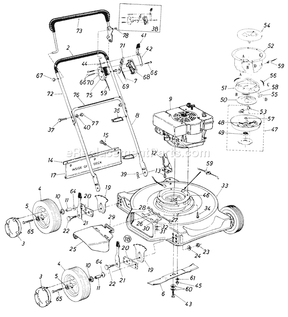 MTD 11084C (1986) Push Mower Page A Diagram