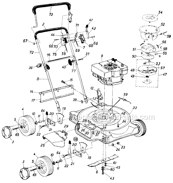 MTD 11084S (1985) Lawn Mower Page A Diagram