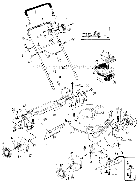 MTD 111008R (1991) Push Walk-Behind Mower Page A Diagram