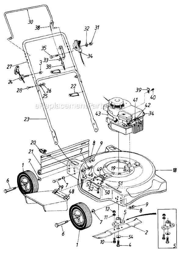 MTD 111050R (1991) Push Walk-Behind Mower Page A Diagram