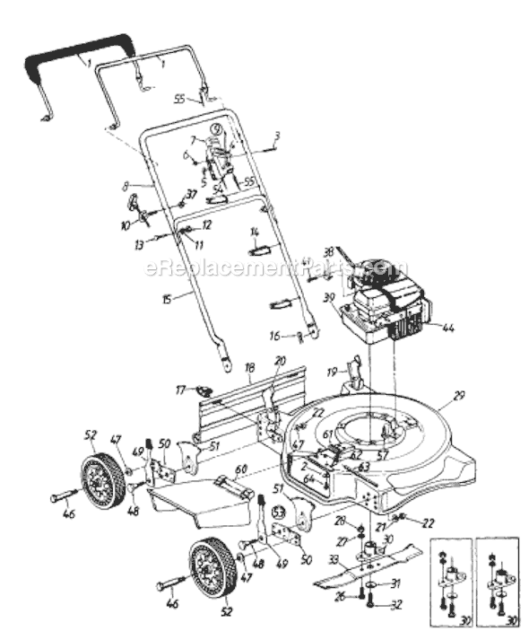 MTD 112-074R033 (72068) (1992) Push Walk-Behind Mower Page A Diagram