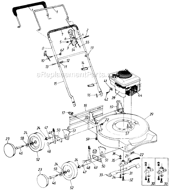MTD 112-095R000 (1992) Push Walk-Behind Mower Page A Diagram