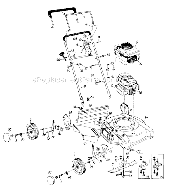 MTD 112-202R054 (481-0719) (1992) Push Walk-Behind Mower Page A Diagram