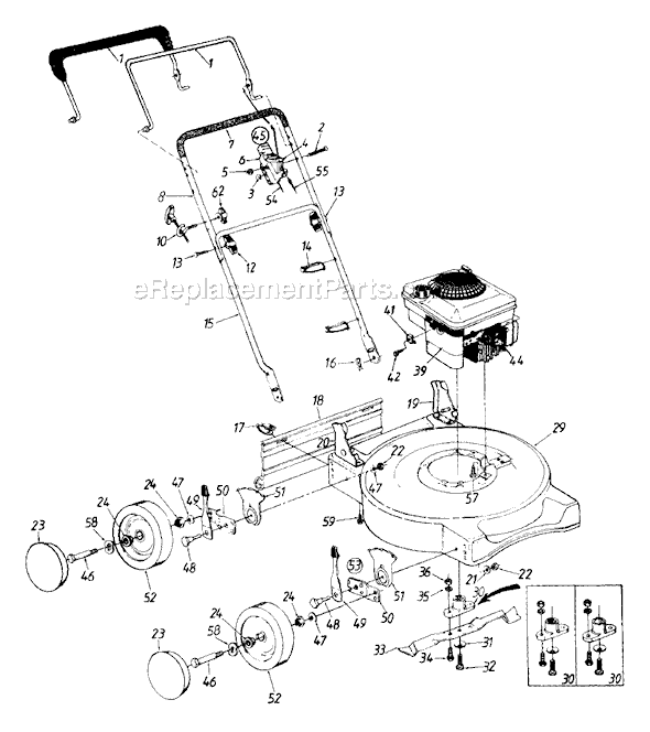MTD 113-097C087 (1993) Push Walk-Behind Mower Page A Diagram