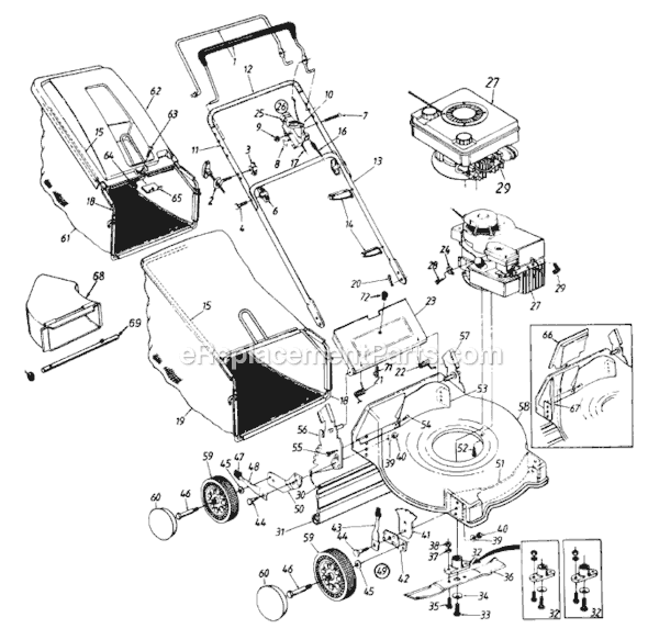 MTD 113-422A382 (1993) Push Walk-Behind Mower Page A Diagram