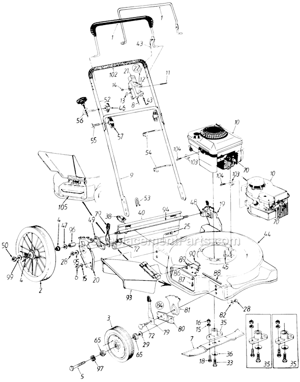 MTD 113-506A033 (73517) (1993) Push Walk-Behind Mower Page A Diagram