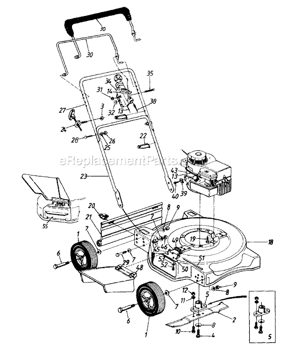 MTD 114-050A352 (1994) Push Walk-Behind Mower Page A Diagram