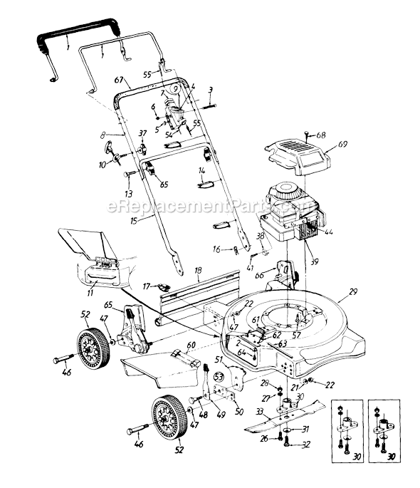 MTD 114-076A308 (1994) Push Walk-Behind Mower Page A Diagram