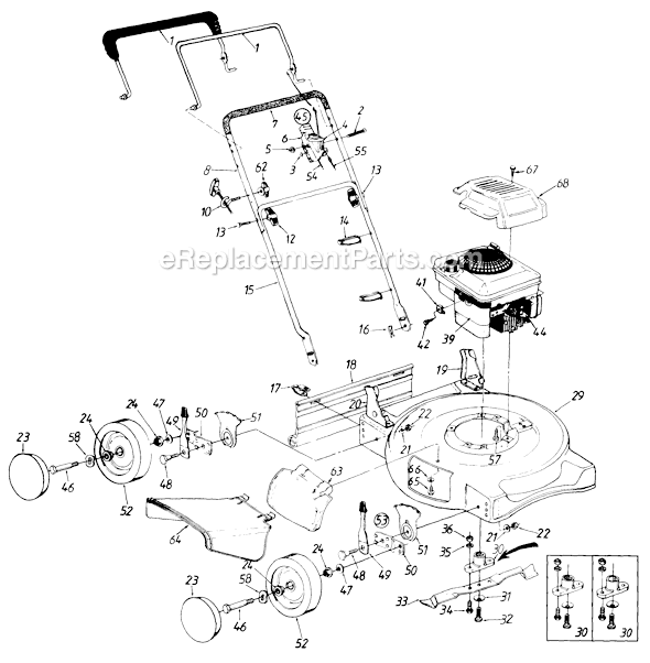 MTD 114-106A724 (1994) Push Walk-Behind Mower Page A Diagram