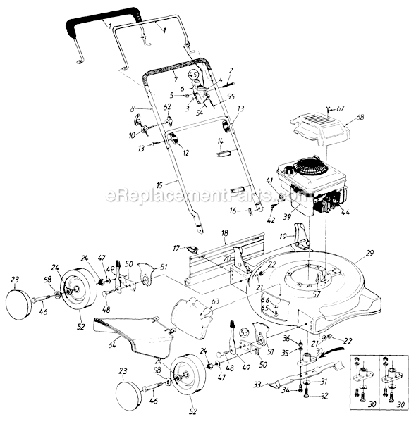 MTD 114-107C057 (1994) Push Walk-Behind Mower Page A Diagram