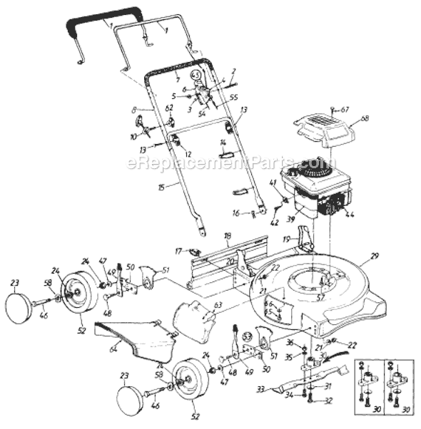 MTD 114-108C033 (1994) Push Walk-Behind Mower Page A Diagram