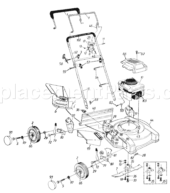 Yard Man 114-206C401 (1994) Lawn Mower Page A Diagram