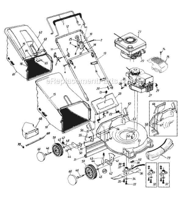MTD 114-411F033 (1994) Push Walk-Behind Mower Page A Diagram