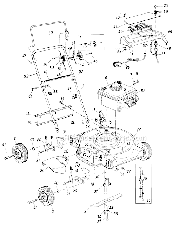 MTD 115-076-002 (1985) Lawn Mower Page A Diagram