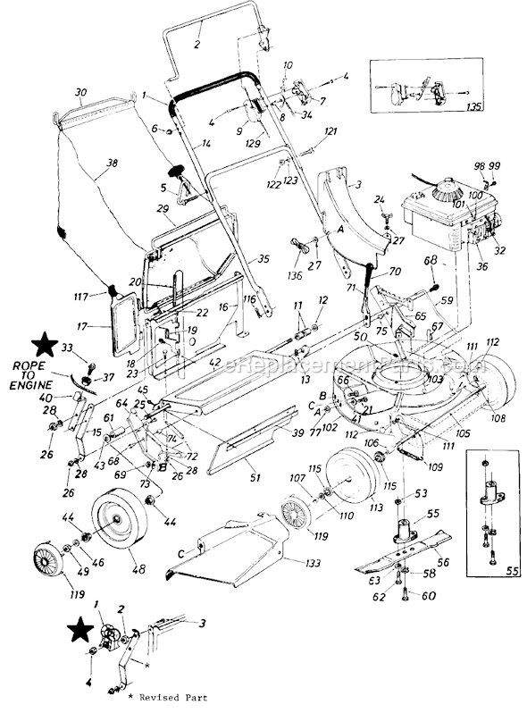 MTD 115-112-709 (1985) Lawn Mower Page A Diagram