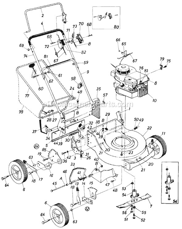 MTD 115-312-308 (1985) Lawn Mower Page A Diagram