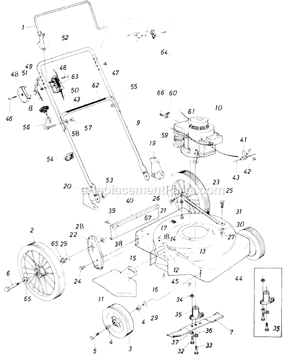 MTD 115-500-009 (1985) Lawn Mower Page A Diagram