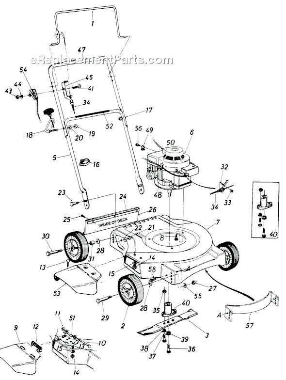 MTD 116-050-000 (1986) Push Mower Page A Diagram