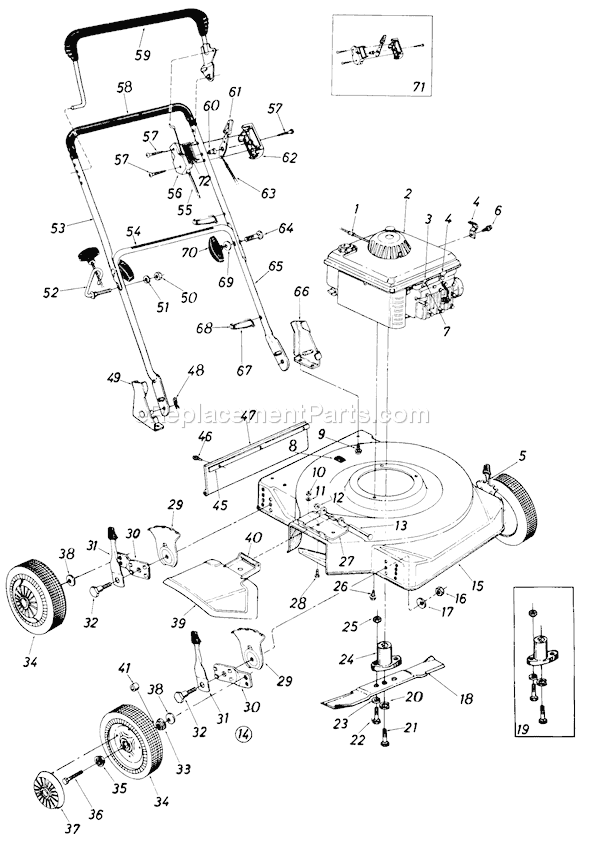 MTD 116-152-000 (1986) Push Mower Page A Diagram