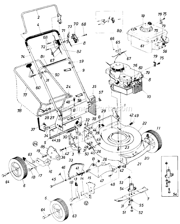 MTD 117-311-327 (1987) Lawn Mower Page A Diagram