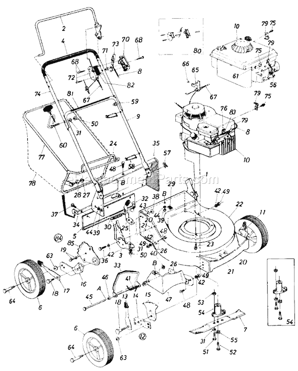 MTD 117-312-083 (1987) Lawn Mower Page A Diagram