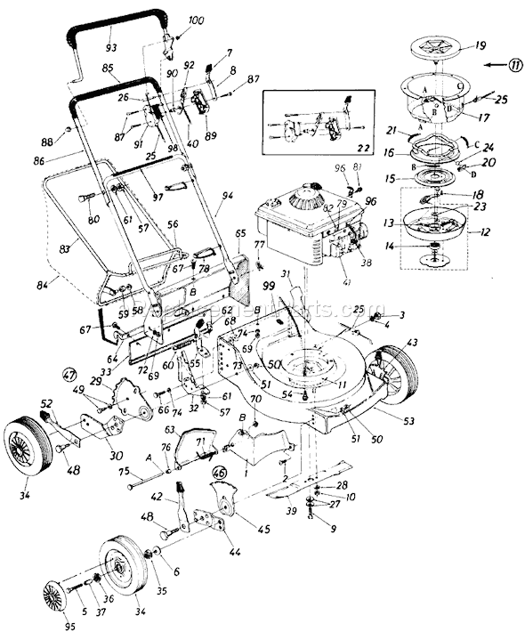 MTD 117-314-050 (1987) Lawn Mower Page A Diagram