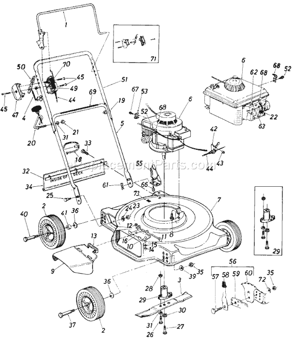 MTD 118-082A192 (1988) Lawn Mower Page A Diagram