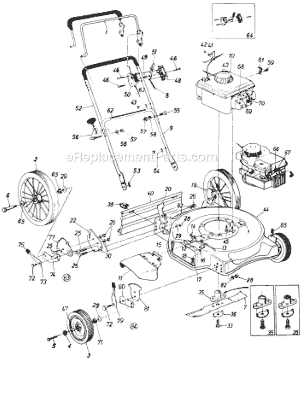MTD 118-506F033 (73517) (1988) Push Walk-Behind Mower Page A Diagram