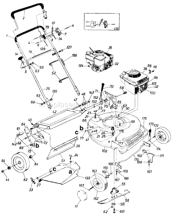 MTD 11851-7 (1987) Lawn Mower Page A Diagram