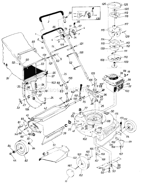 MTD 11864-7 (1987) Lawn Mower Page A Diagram