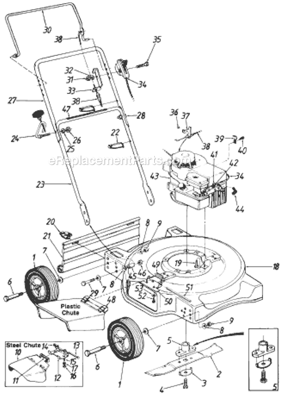 MTD 119-050R033 (71334) (1989) Push Walk-Behind Mower Page A Diagram